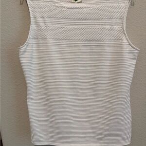 Anthropologie Textured White Tank Top